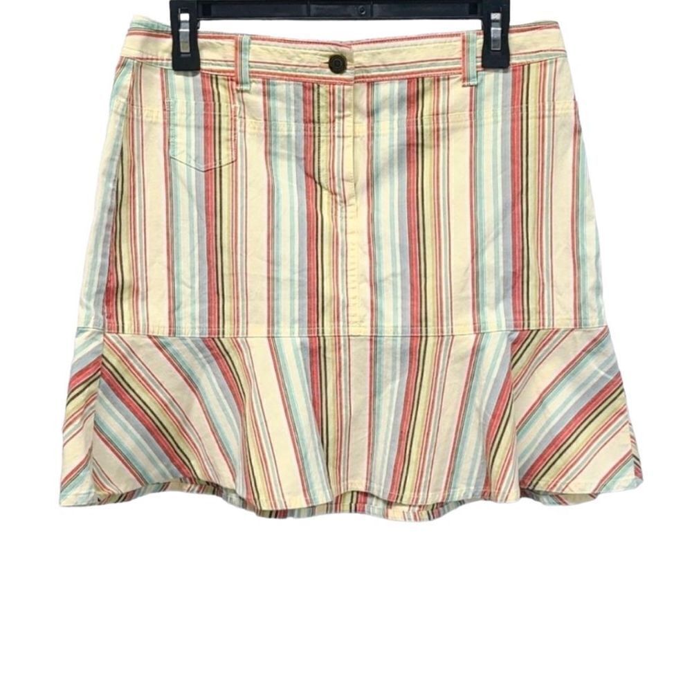 Ann Taylor Loft Women’s Stripped Ruffle Mini Skirt Size 6